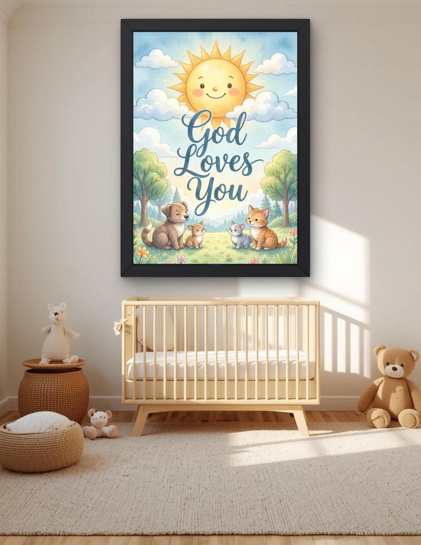 God Loves You Nursery Art