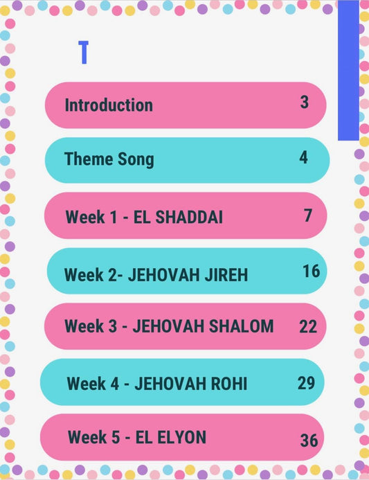 God's Big Names_VBS Manual with Songs.