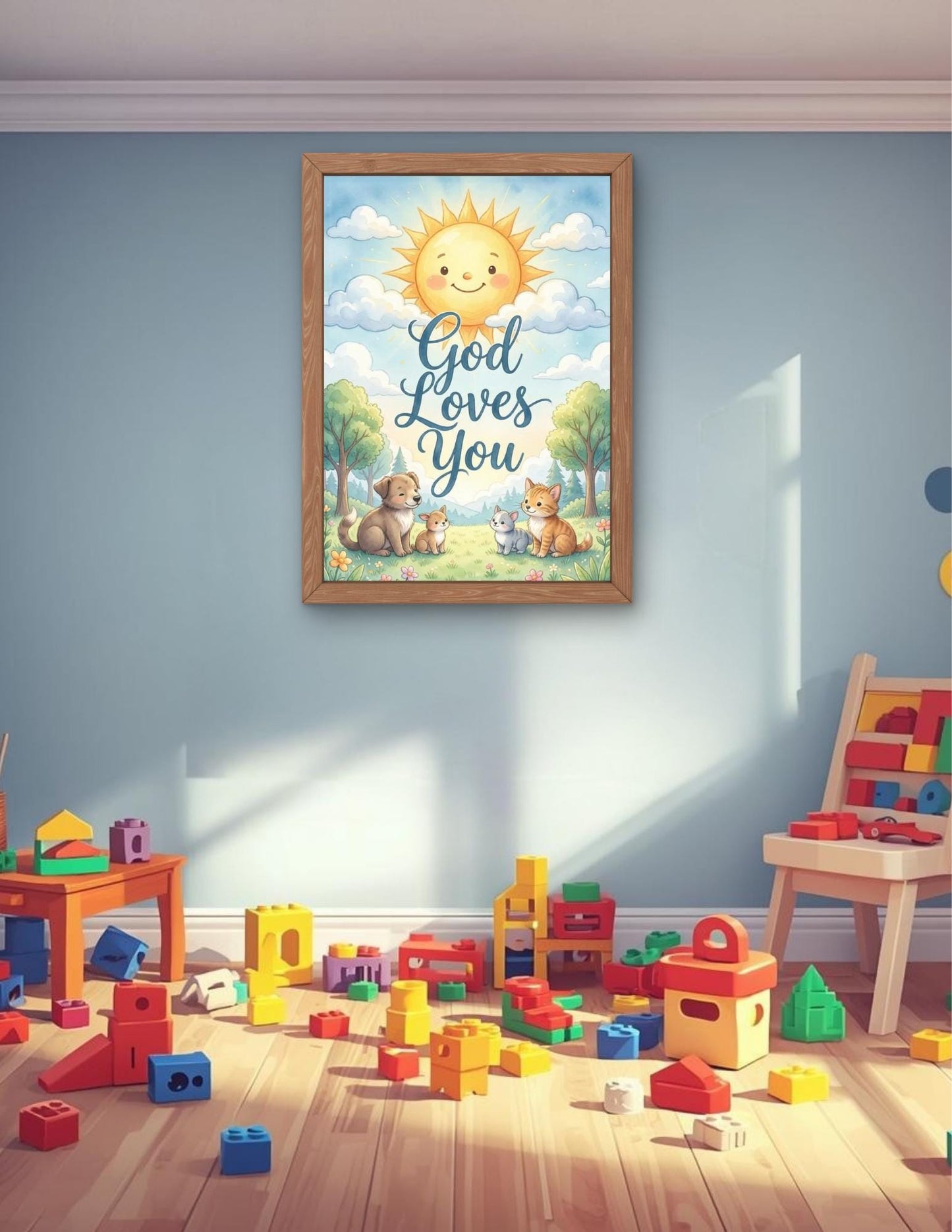 God Loves You Nursery Art