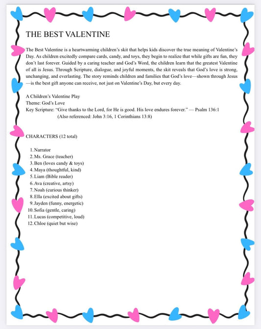 Children's Valentine Play: Christian Skit About God's Love